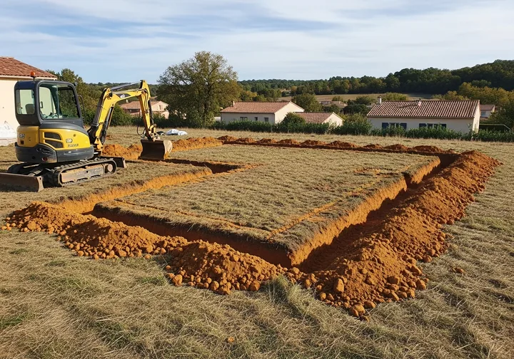 Fouilles de fondations pour une extension à Caluire-et-Cuire